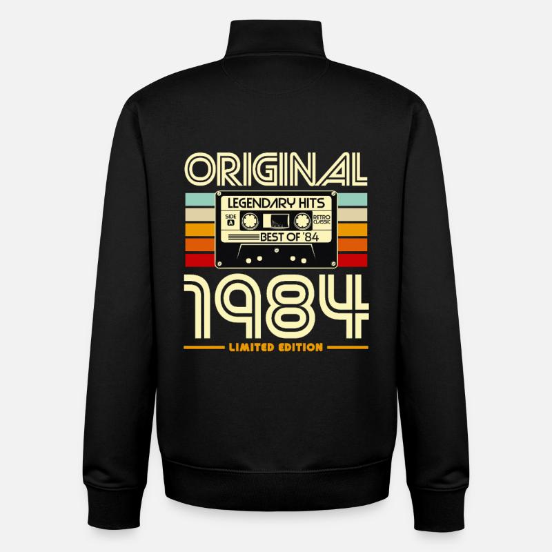Original 1984 Retro Cassette - Sweat zippé unisexe en coton bio Stanley/Stella - noir