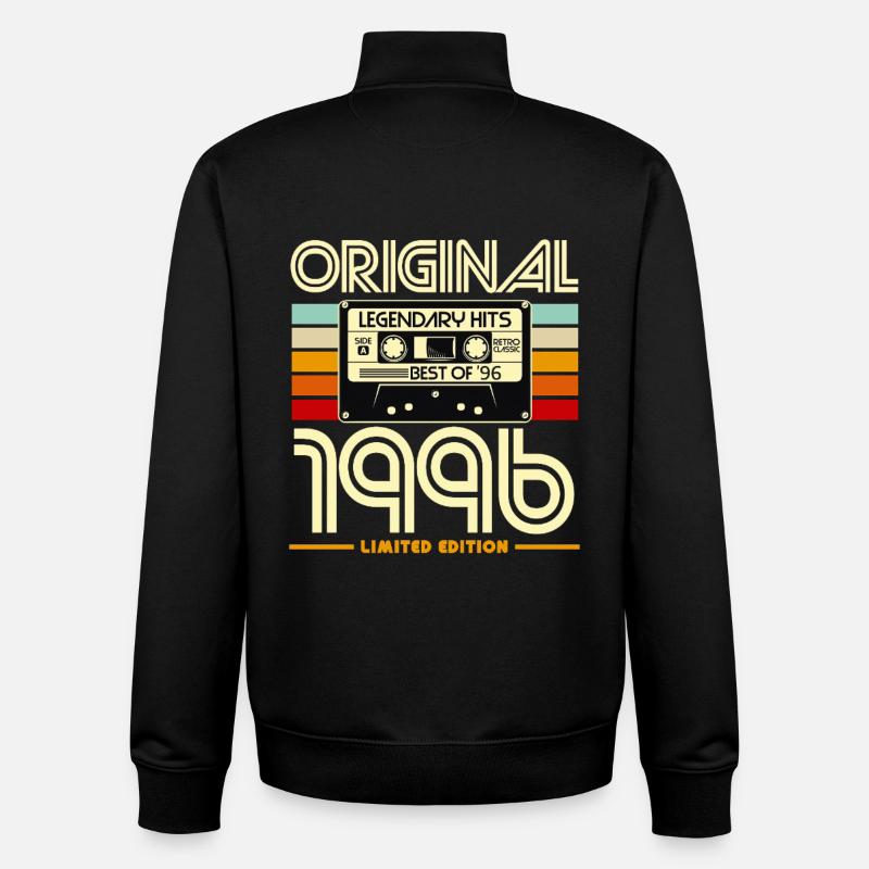 Original 1996 Cassette Limited - Sweat zippé unisexe en coton bio Stanley/Stella - noir