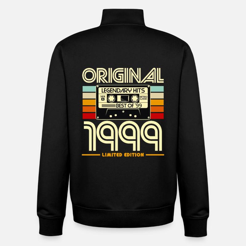 Original 1999 Cassette Rétro - Sweat zippé unisexe en coton bio Stanley/Stella - noir