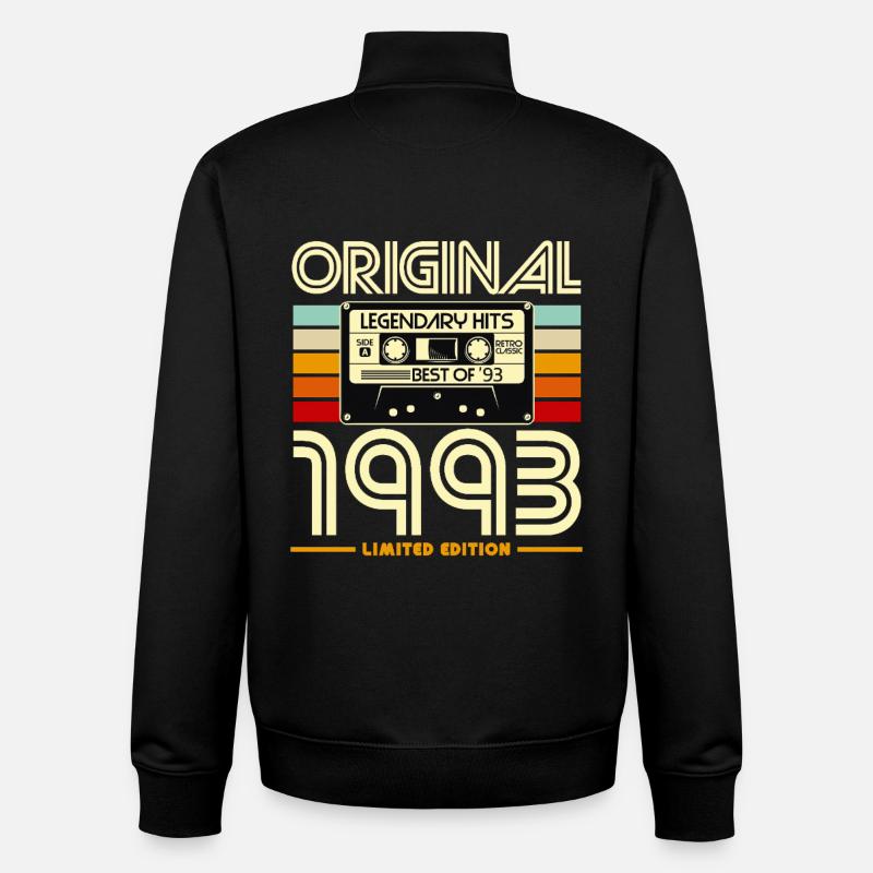 Original 1993 Retro Cassette - Unisex Organic Zip Sweatshirt by Stanley/Stella - black