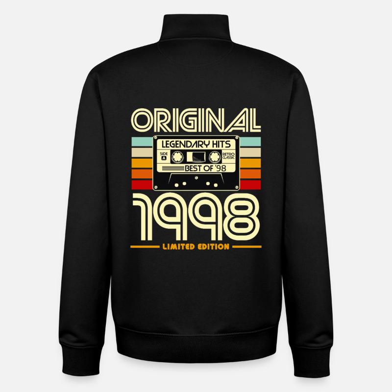 Original 1998 Cassette Rétro - Sweat zippé unisexe en coton bio Stanley/Stella - noir