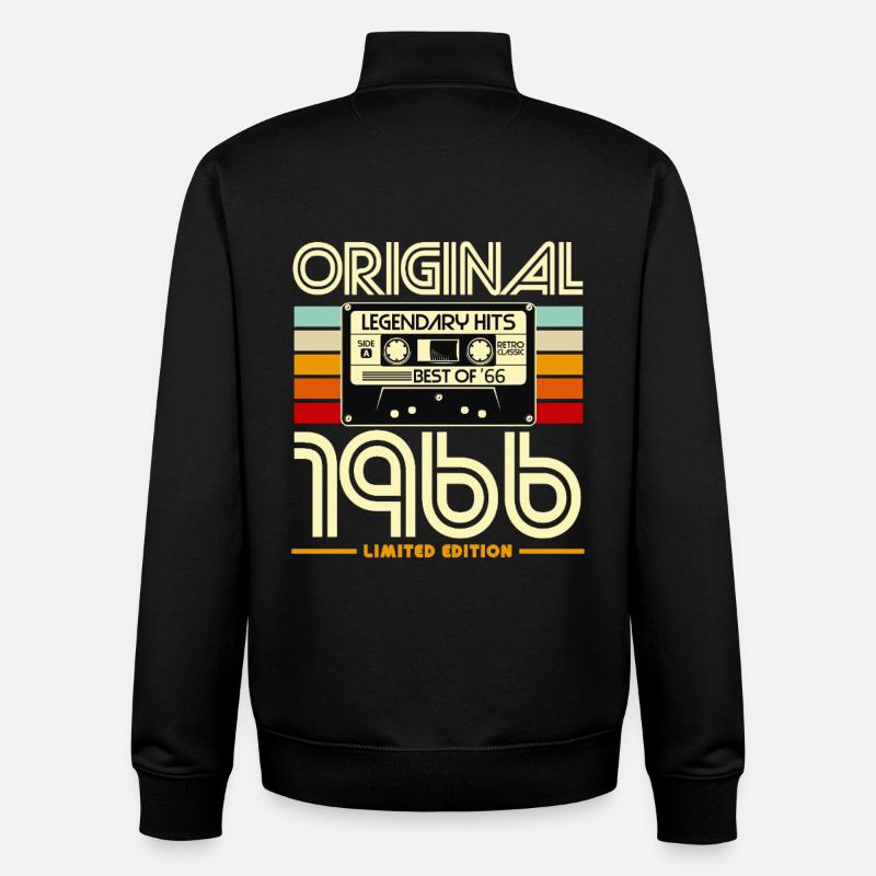 Original 1966 Cassette Retro - Unisex Organic Zip Sweatshirt by Stanley/Stella - black