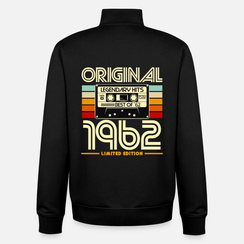 Original 1962 Edition Limitée - Sweat zippé unisexe en coton bio Stanley/Stella - noir