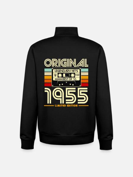 Retro Cassette 1955 Legendary Hits - Unisex Organic Zip Sweatshirt by Stanley/Stella - black
