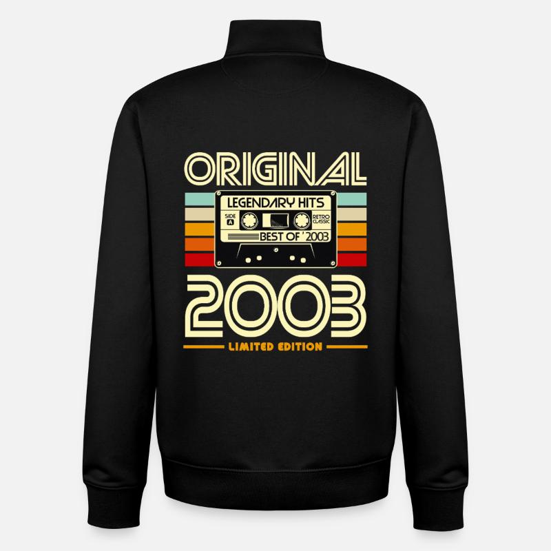 Retro 2003 Kassette Limited - Unisex Organic Zip Sweatshirt von Stanley/Stella - Schwarz