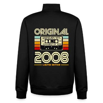Original Cassette 2008 Legend Hits - Sweat zippé unisexe en coton bio Stanley/Stella - noir - Dos - AI Model Male 185 light (185cm)
