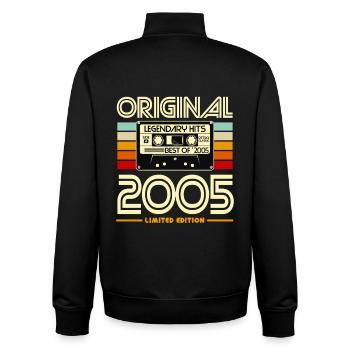 Original 2005 Cassette Retro - Unisex Organic Zip Sweatshirt by Stanley/Stella - black - Back - AI Model Male 185 light (185cm)