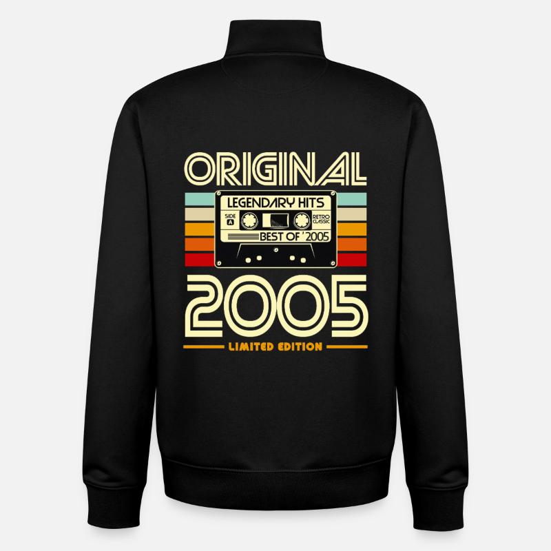 Original 2005 Cassette Retro - Sweat zippé unisexe en coton bio Stanley/Stella - noir