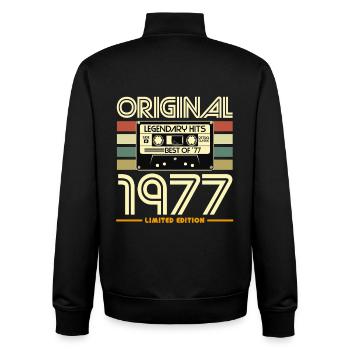 Originale limitierte Ausgabe von 1977 - Unisex Organic Zip Sweatshirt von Stanley/Stella - Schwarz - Hinten - AI Model Male 185 light (185cm)