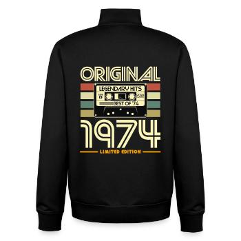 Originale limitierte Ausgabe von 1974 - Unisex Organic Zip Sweatshirt von Stanley/Stella - Schwarz - Hinten - AI Model Male 185 light (185cm)