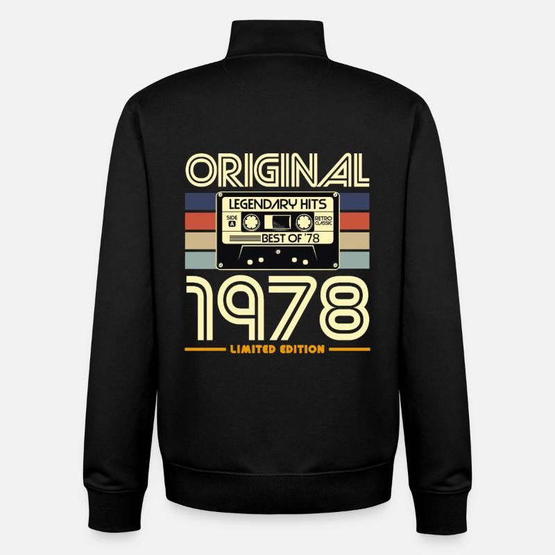 Original 1978 Cassette Rétro Édition - Sweat zippé unisexe en coton bio Stanley/Stella - noir
