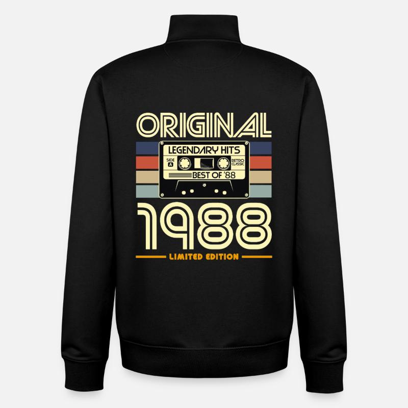 Retro 1988 Limited Edition Kassette - Unisex Organic Zip Sweatshirt von Stanley/Stella - Schwarz