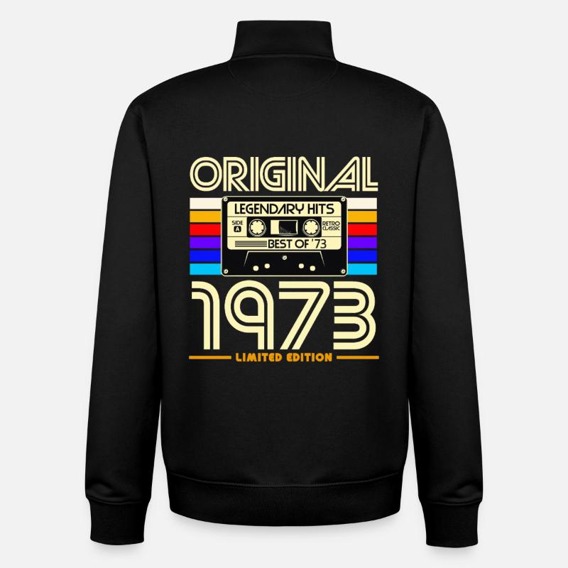 Original 1973 Retro Cassette - Unisex Organic Zip Sweatshirt by Stanley/Stella - black