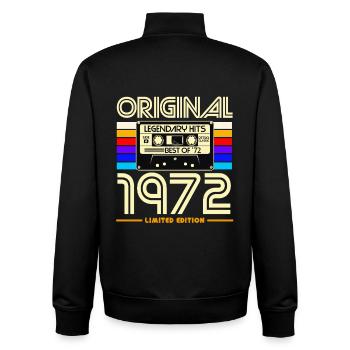 1972 Limited Edition Cassette - Unisex Organic Zip Sweatshirt by Stanley/Stella - black - Back - AI Model Male 185 light (185cm)