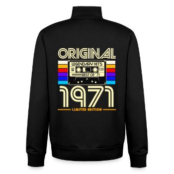 Cassettes 1971 Édition Limitée - Sweat zippé unisexe en coton bio Stanley/Stella - noir - Dos - AI Model Male 185 light (185cm)