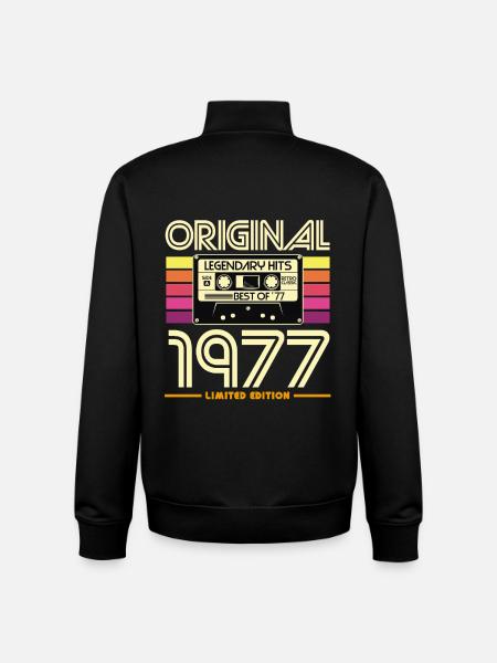 Original 1977 Retro Cassette - Unisex Organic Zip Sweatshirt by Stanley/Stella - black
