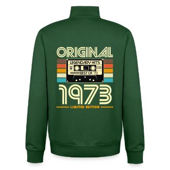 Original 1973 – Begrenzte Retro-Hits - Unisex Organic Zip Sweatshirt von Stanley/Stella - Flaschengrün - Hinten - AI Model Male 185 dark (185cm)