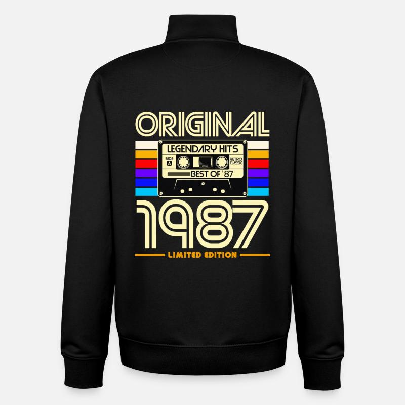 1987 Limited Edition Kassette - Unisex Organic Zip Sweatshirt von Stanley/Stella - Schwarz