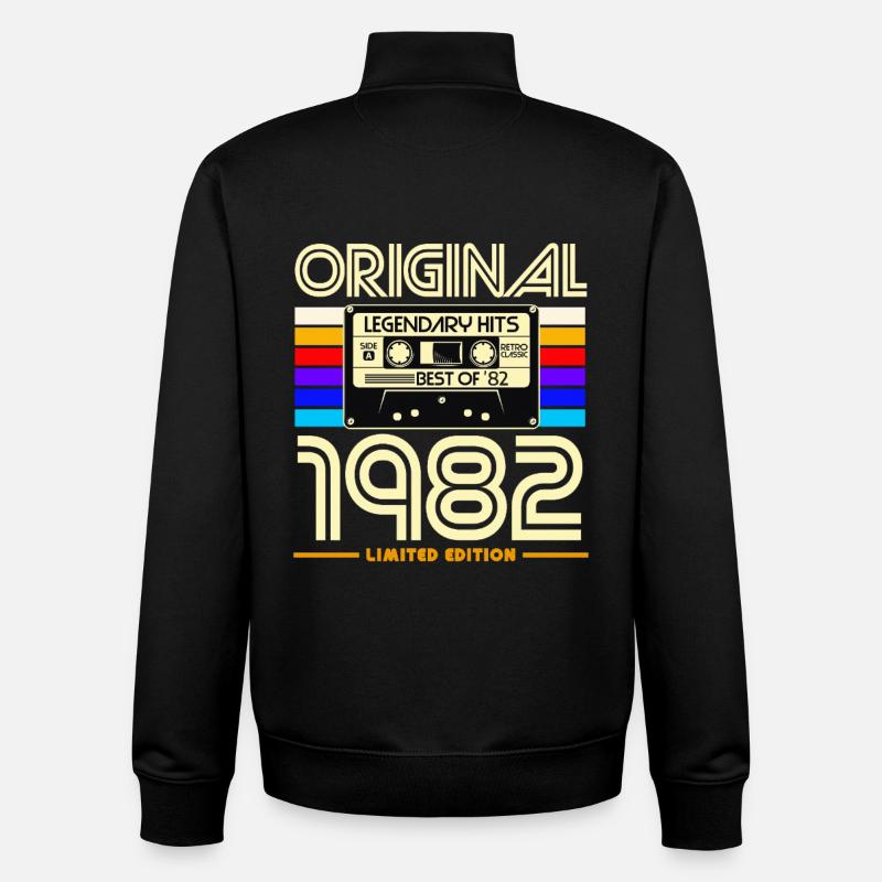 Original 1982 Edition Cassette - Sweat zippé unisexe en coton bio Stanley/Stella - noir