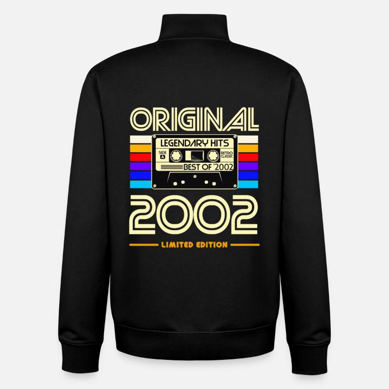 Original 2002 Cassette Retro - Sweat zippé unisexe en coton bio Stanley/Stella - noir