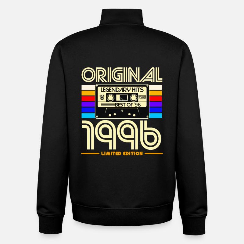 Original 1996 Cassette Retro - Unisex Organic Zip Sweatshirt by Stanley/Stella - black