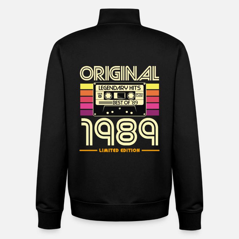 Originale Retro-Kassette von 1989 - Unisex Organic Zip Sweatshirt von Stanley/Stella - Schwarz