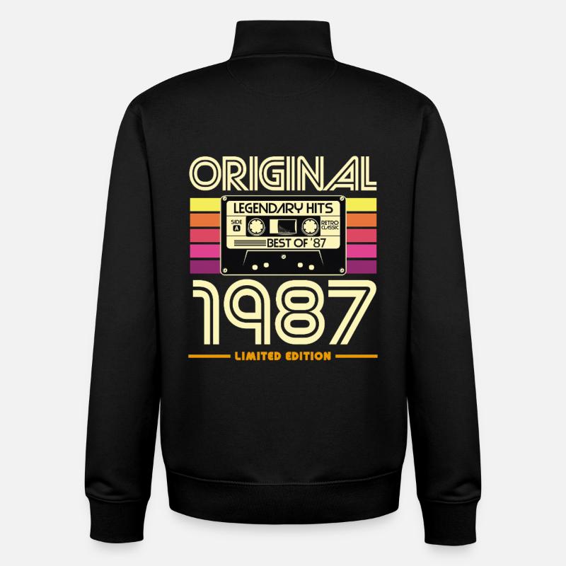 Original 1987 Cassette Retro - Unisex Organic Zip Sweatshirt by Stanley/Stella - black