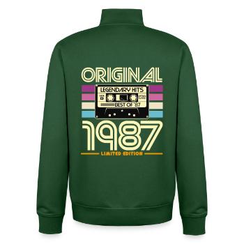 Original 1987 Edition Limitée - Sweat zippé unisexe en coton bio Stanley/Stella - vert bouteille - Dos - AI Model Male 185 dark (185cm)