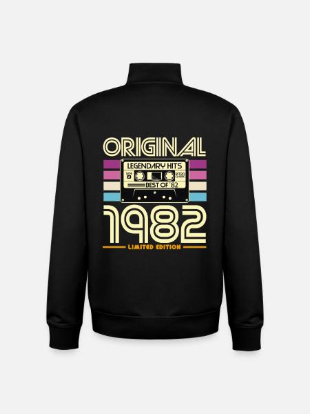 Original 1982 Retro Hits Cassette - Unisex Organic Zip Sweatshirt by Stanley/Stella - black