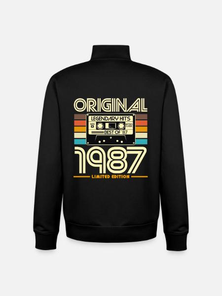 Original 1987 Hits Cassette Rétro - Sweat zippé unisexe en coton bio Stanley/Stella - noir