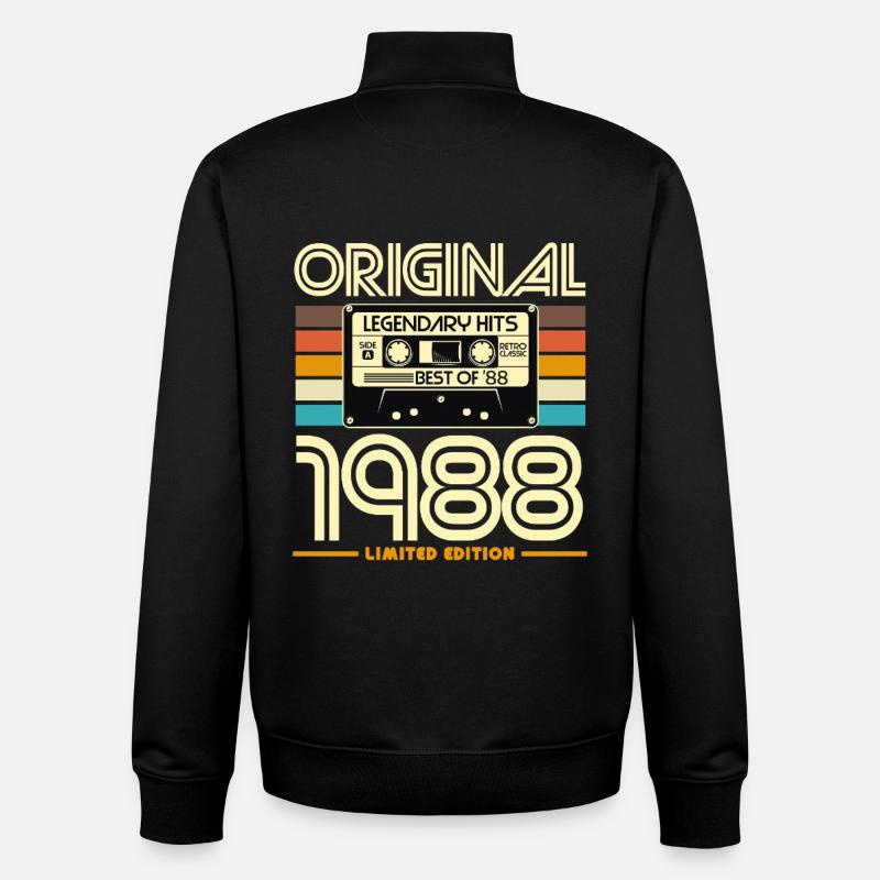 Original 1988 Retro Hits - Unisex Organic Zip Sweatshirt by Stanley/Stella - black