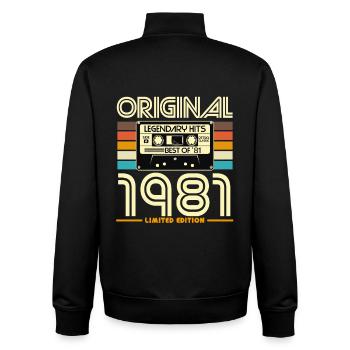 Original 1981 Limited Edition - Sweat zippé unisexe en coton bio Stanley/Stella - noir - Dos - AI Model Male 185 light (185cm)