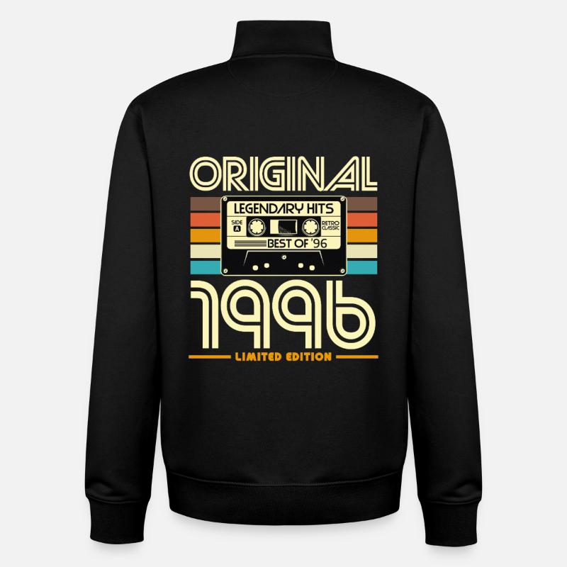 Originalkassette Retro von 1996 - Unisex Organic Zip Sweatshirt von Stanley/Stella - Schwarz