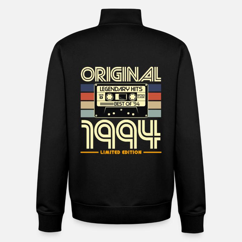 Original 1994 Legacy Cassette - Sweat zippé unisexe en coton bio Stanley/Stella - noir