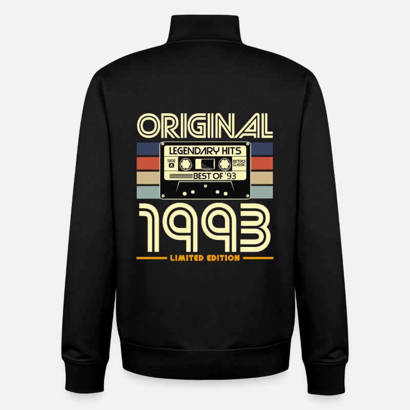 Original 1993 Retro Hits - Unisex Organic Zip Sweatshirt by Stanley/Stella - black