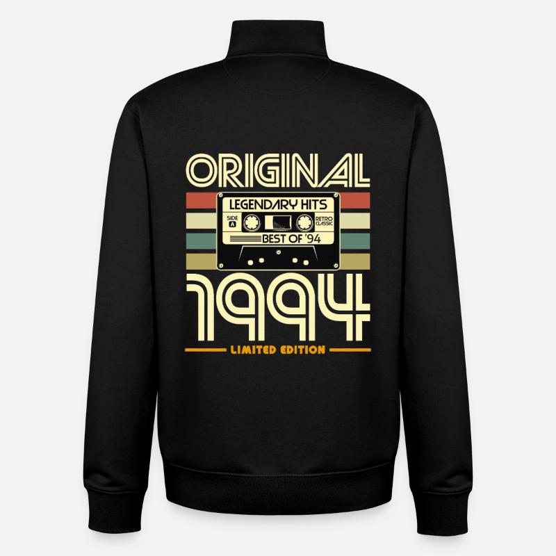 Original 1994 Nostalgie Cassette - Sweat zippé unisexe en coton bio Stanley/Stella - noir