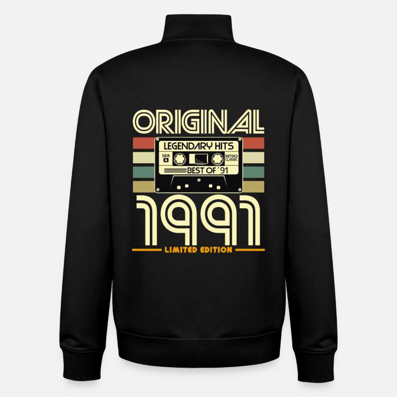 Original 1991 Limited Edition Retro - Unisex Organic Zip Sweatshirt by Stanley/Stella - black