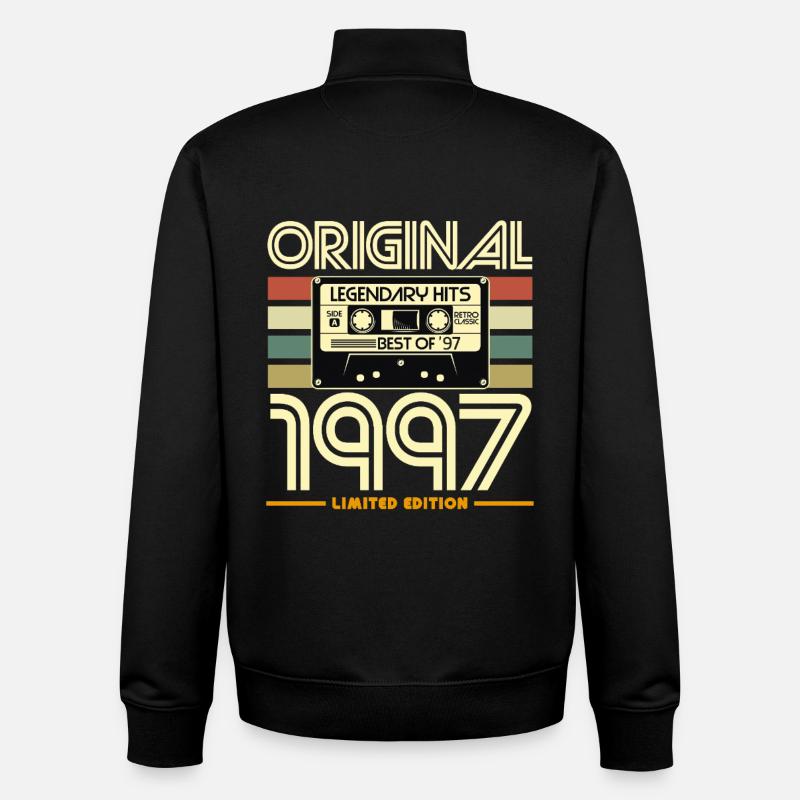 Cassette 1997 Original Hits - Unisex Organic Zip Sweatshirt by Stanley/Stella - black