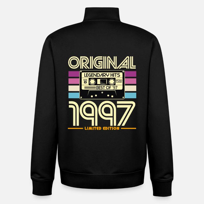 Original 1997 Cassette Rétro - Sweat zippé unisexe en coton bio Stanley/Stella - noir