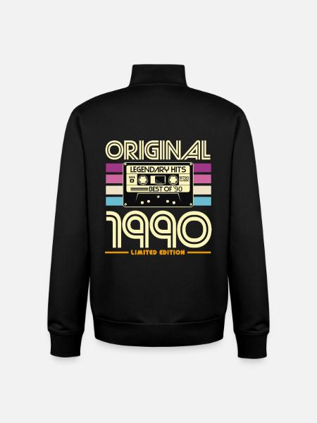 Original Hits 90s Cassette - Unisex Organic Zip Sweatshirt by Stanley/Stella - black