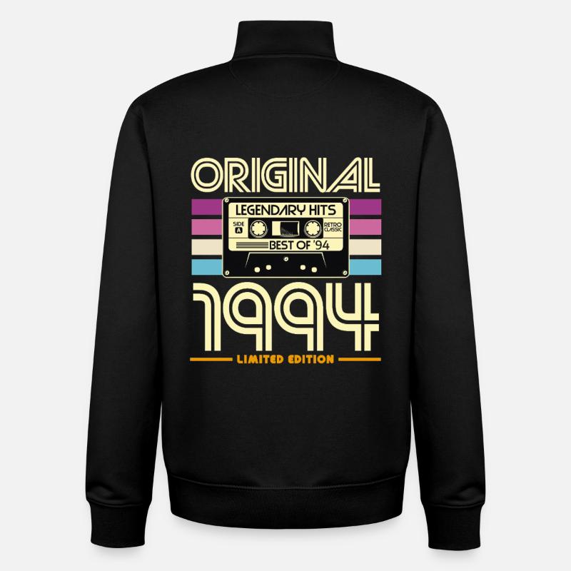 Original 1994 Cassette Retro Edition - Sweat zippé unisexe en coton bio Stanley/Stella - noir