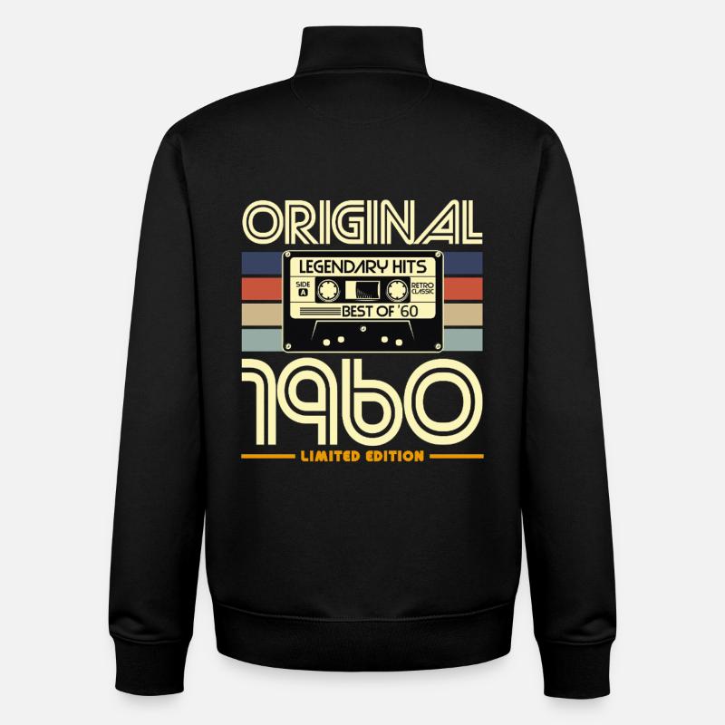 Original 1960's Retro Cassette - Unisex Organic Zip Sweatshirt by Stanley/Stella - black