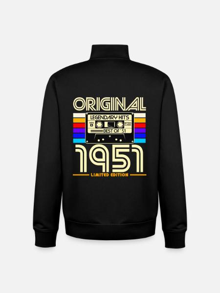 Original 1951 Retro Cassette Tee - Unisex Organic Zip Sweatshirt by Stanley/Stella - black