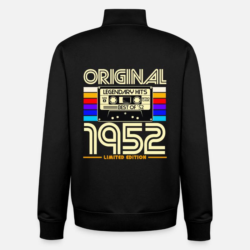 Originale Retro-Kassette von 1952 - Unisex Organic Zip Sweatshirt von Stanley/Stella - Schwarz