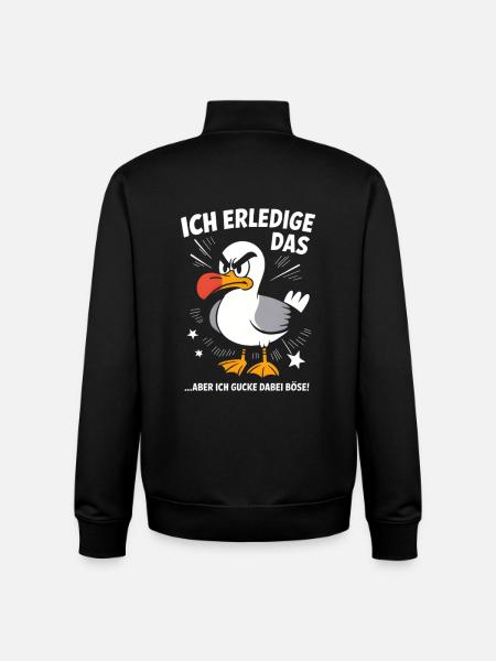 Möwe Seevogel Nen scheiss muss ich - Unisex Organic Zip Sweatshirt von Stanley/Stella - Schwarz