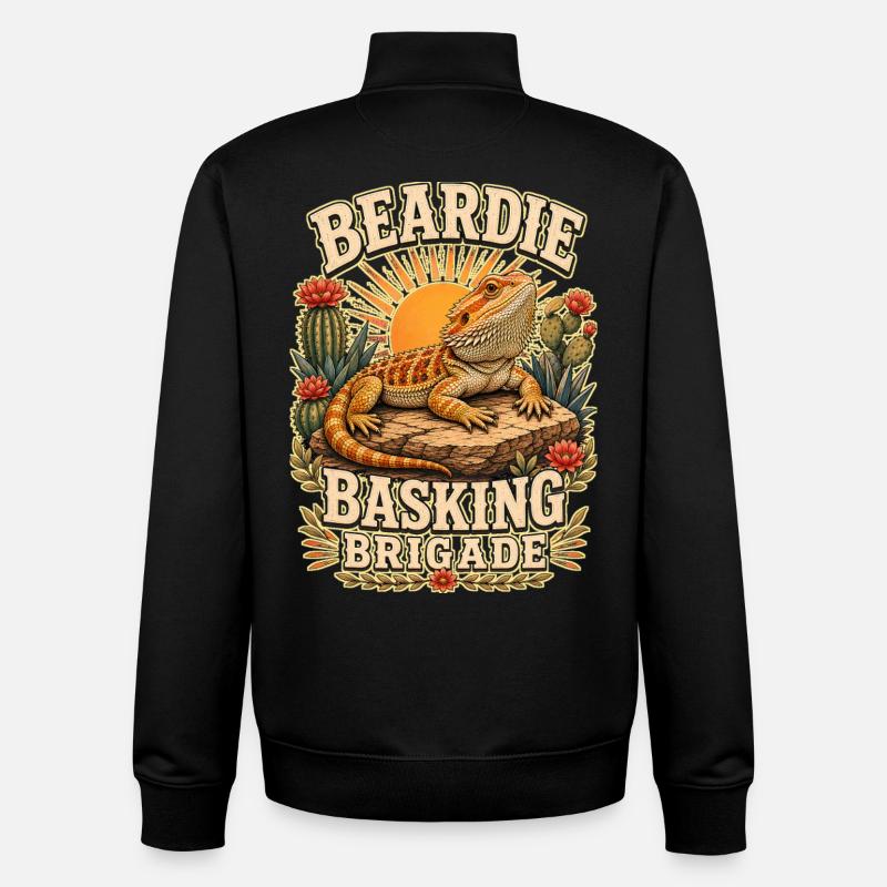 BEARDIE BASKING BRIGADE - Unisex Organic Zip Sweatshirt von Stanley/Stella - Schwarz