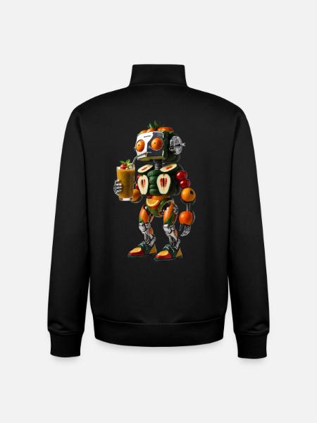 ROBY - The Smoothie-Drinking Cyborg - Unisex Organic Zip Sweatshirt by Stanley/Stella - black