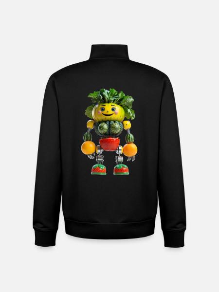 Fruit Robo Veggie Buddy - Unisex Organic Zip Sweatshirt by Stanley/Stella - black
