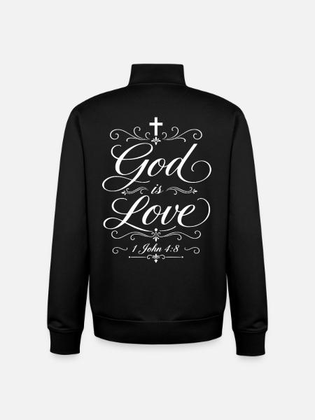 God Is Love - 1 John 4:8  - Unisex Organic Zip Sweatshirt by Stanley/Stella - black