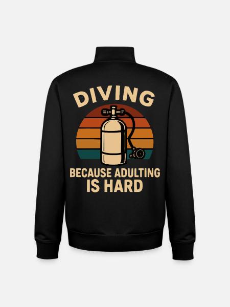 Diving Escape – When adulthood is annoying - Unisex Organic Zip Sweatshirt by Stanley/Stella - black
